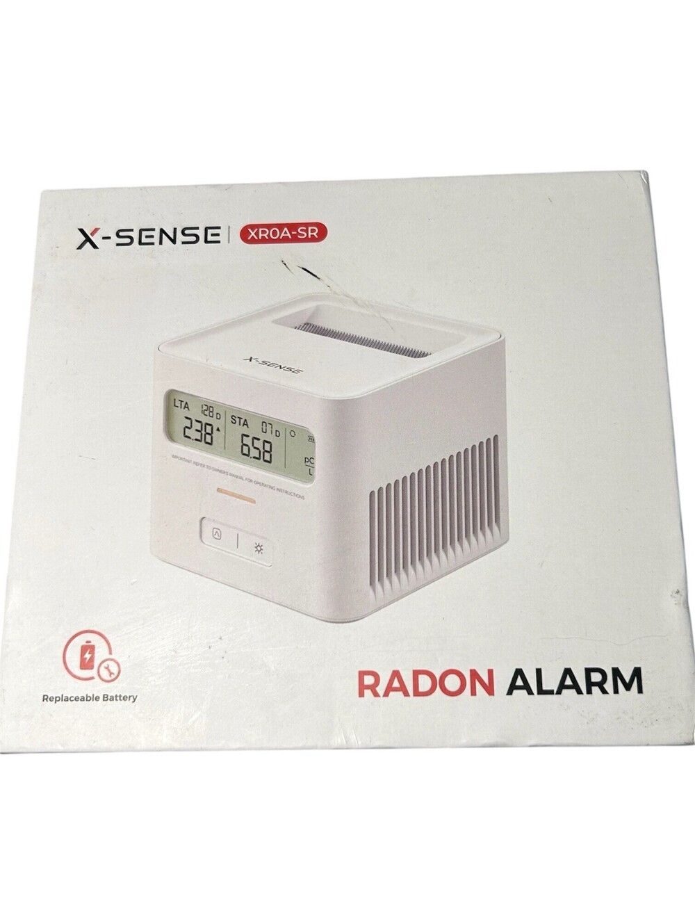X-Sense XR0A-SR Digital Home Radon Detector Continuous Monitor - New / Open Box